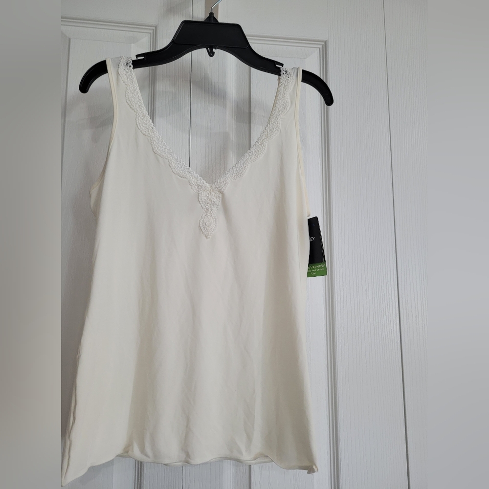 Elegant Cream Lace Trim Camisole